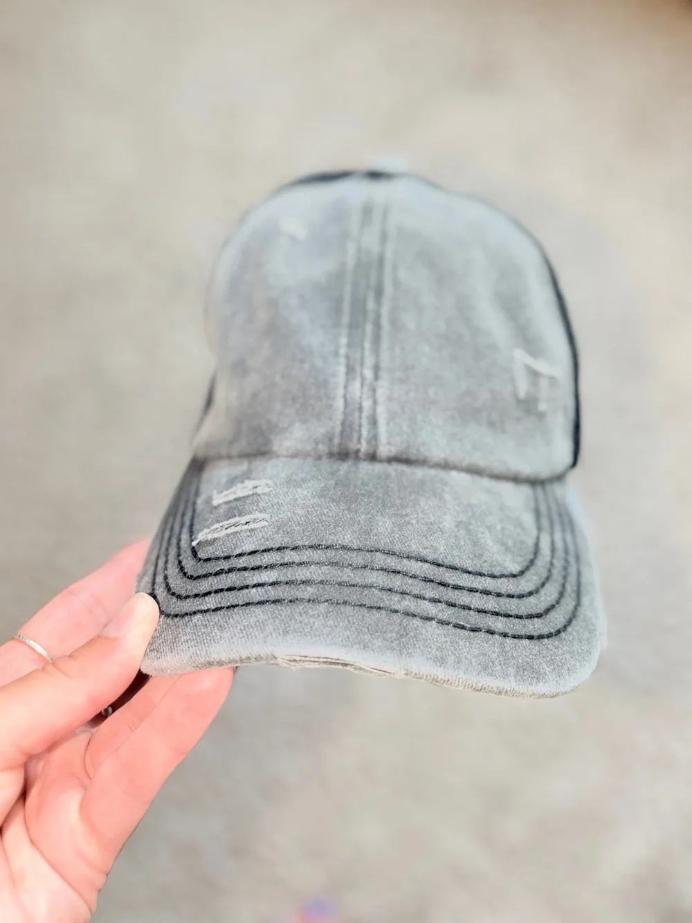 NWOT C.C Black Distressed Mesh Back Baseball Cap Trucker Hat New